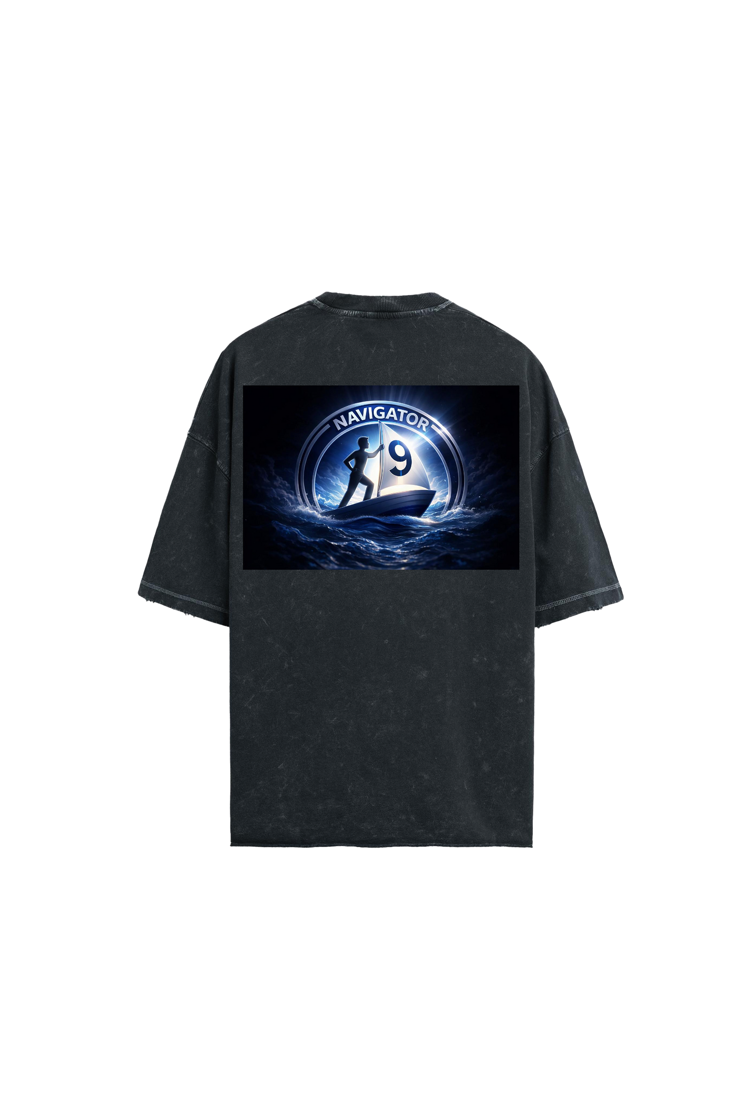 "Navigator Blue Wave" Logo - Oversized Tee