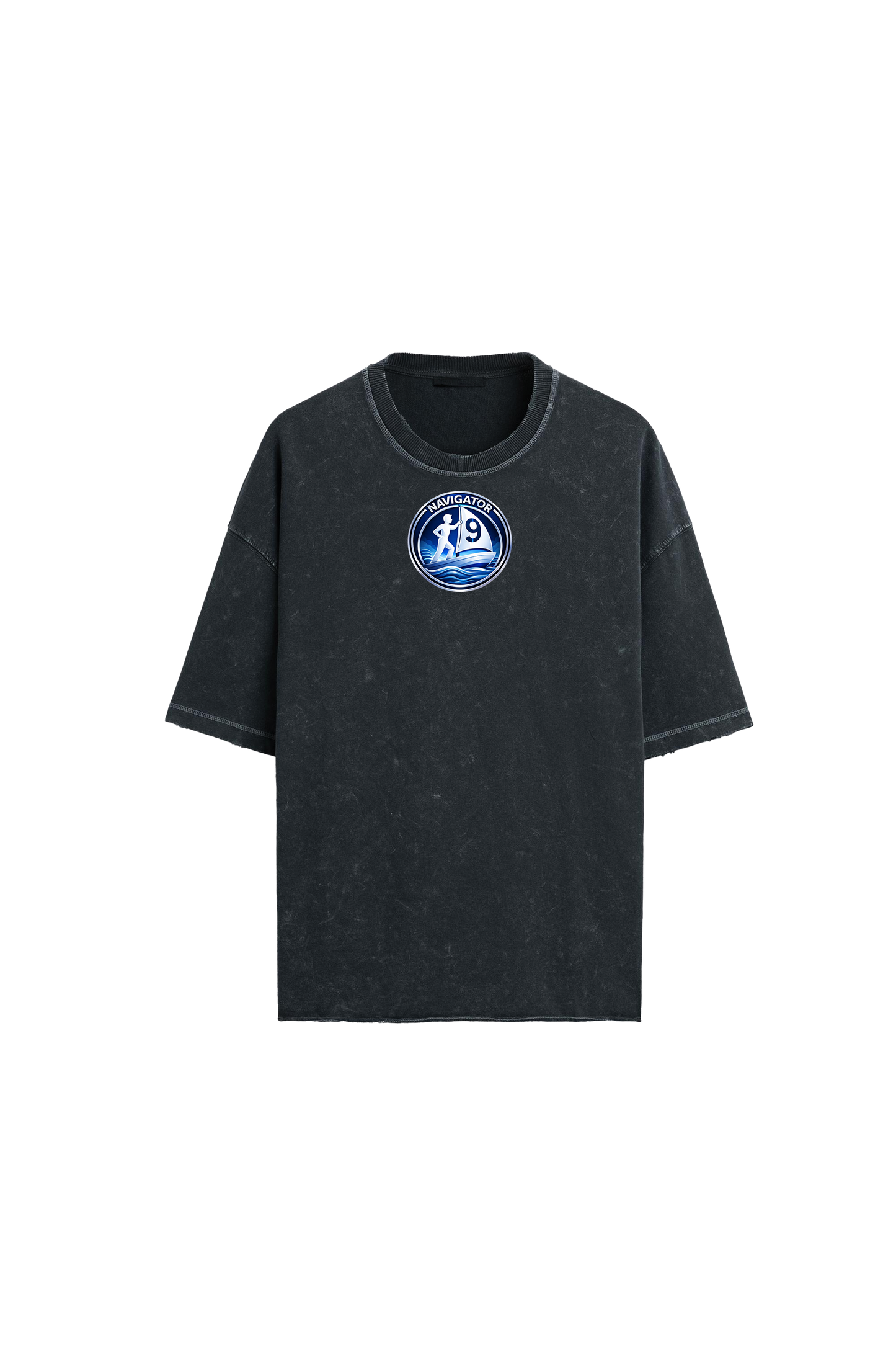 "Navigator Blue Wave" Logo - Oversized Tee
